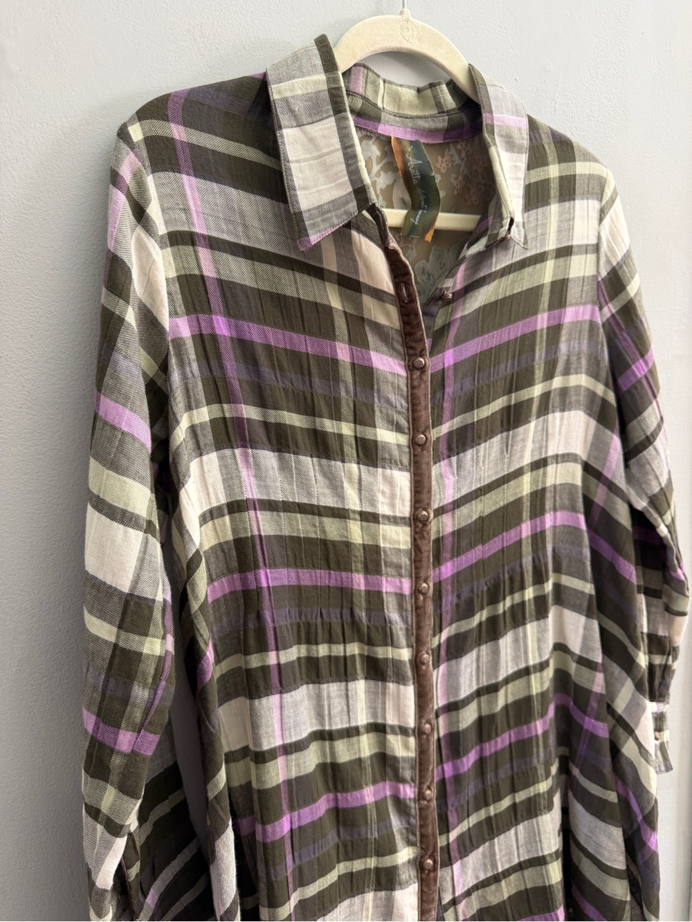 Aratta Madeline Shirt Dress, Size Medium - Picture 3 of 7